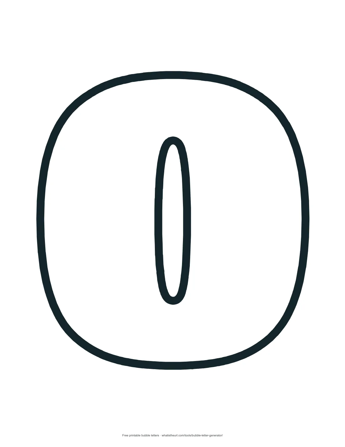 Bubble numbers 0 to 9 - printable page 1