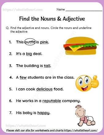 Find The Nouns & Adjective