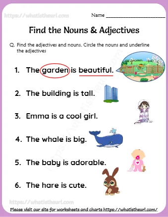 Find The Nouns & Adjectives