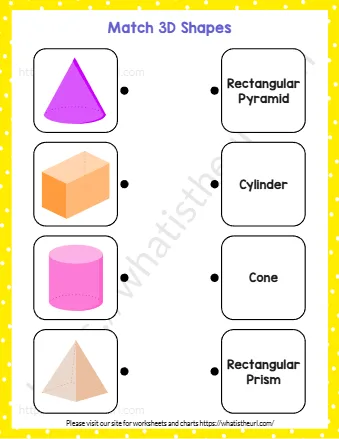 3d Shapes Matching Worksheets