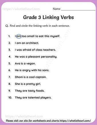 3rd Grade Linking Verbs Worksheets - Grade 3 Linking Verbs Worksheets