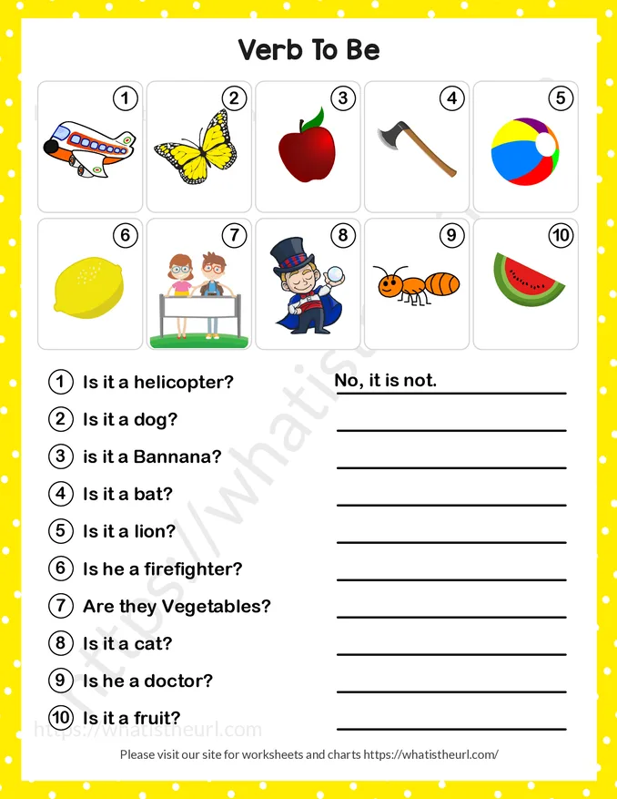 3rd Grade Verb to Be Worksheets