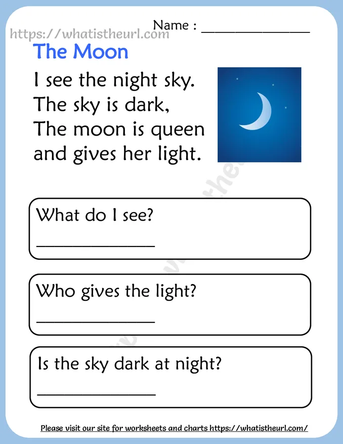 Kindergarten Reading Comprehension Worksheets