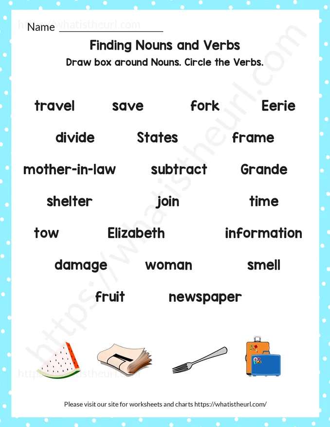 1st Grade Finding Nouns and Verbs Worksheets worksheet preview 1st Grade Finding Nouns and Verbs Worksheets worksheet preview