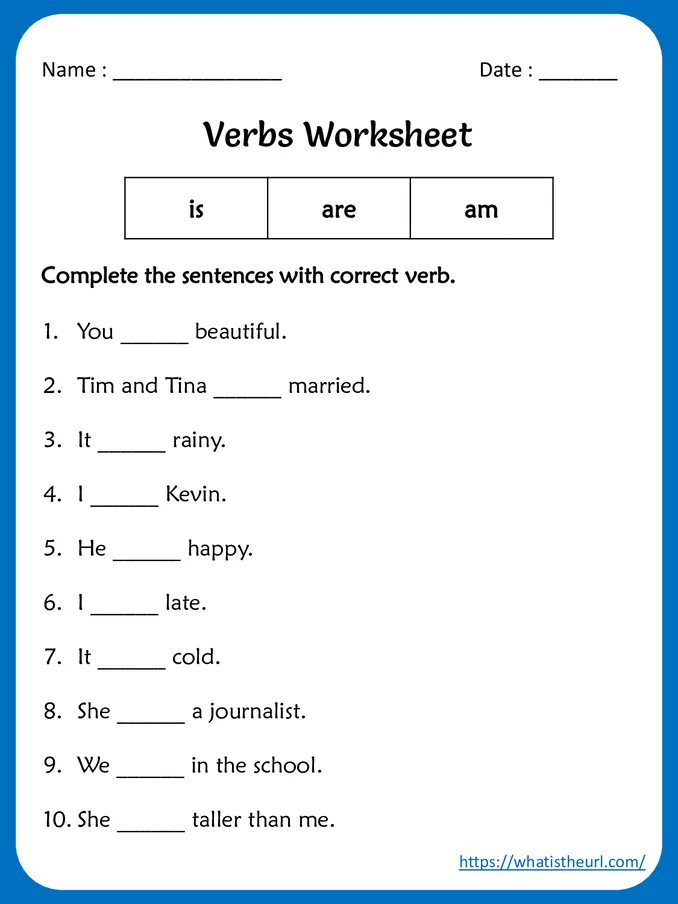 Is, Are, Am Verbs Worksheets For 5th Grade worksheet preview Is, Are, Am Verbs Worksheets For 5th Grade worksheet preview