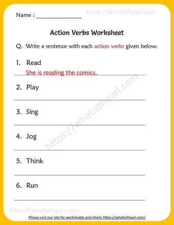 Action Verbs Worksheets for 5th Grade worksheet preview Action Verbs Worksheets for 5th Grade worksheet preview