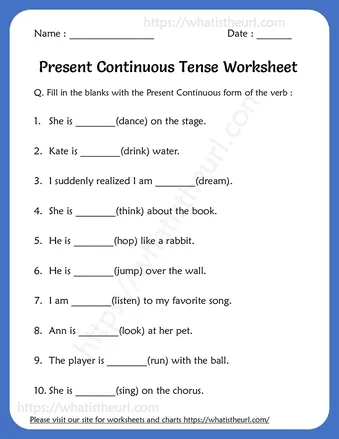 Present Continuous Tense Worksheets For 5th Grade worksheet preview Present Continuous Tense Worksheets For 5th Grade worksheet preview
