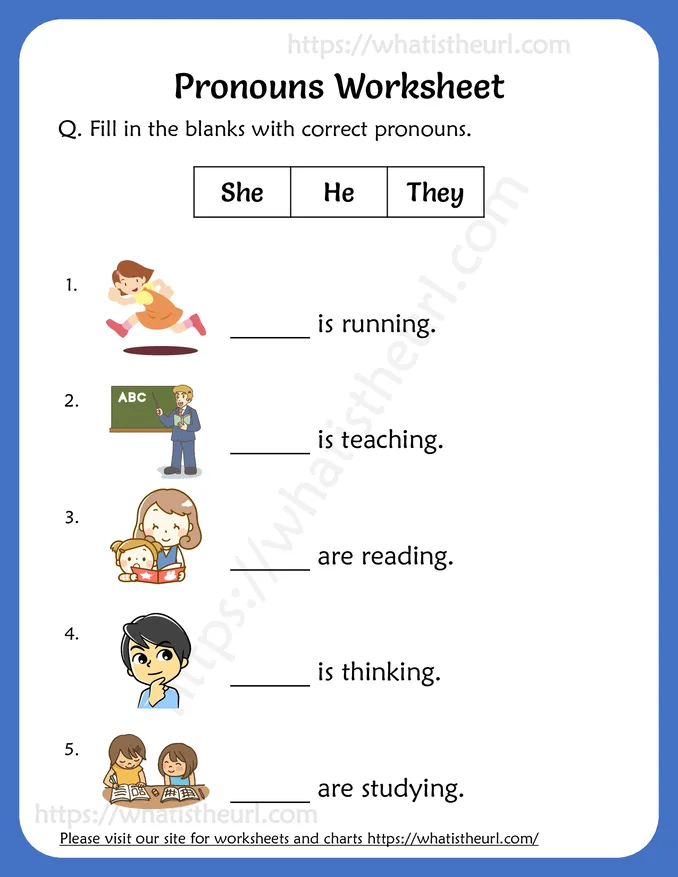 Pronouns Worksheets For Grade 2