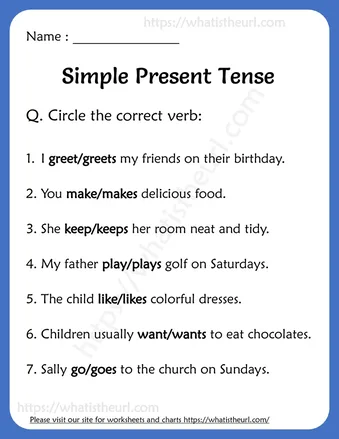 Simple Present Tense Worksheets for Grade 2 worksheet preview Simple Present Tense Worksheets for Grade 2 worksheet preview