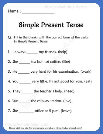 Simple Present Tense Worksheets for Grade 3 worksheet preview Simple Present Tense Worksheets for Grade 3 worksheet preview
