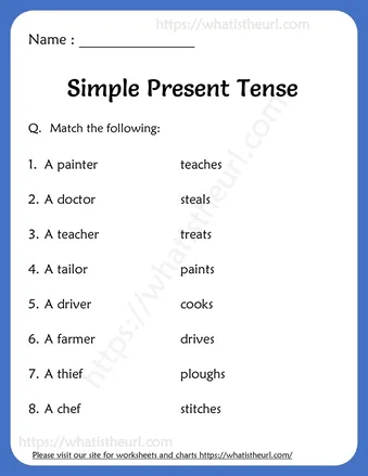 Simple Present Tense Worksheets for Grade 3 worksheet preview Simple Present Tense Worksheets for Grade 3 worksheet preview