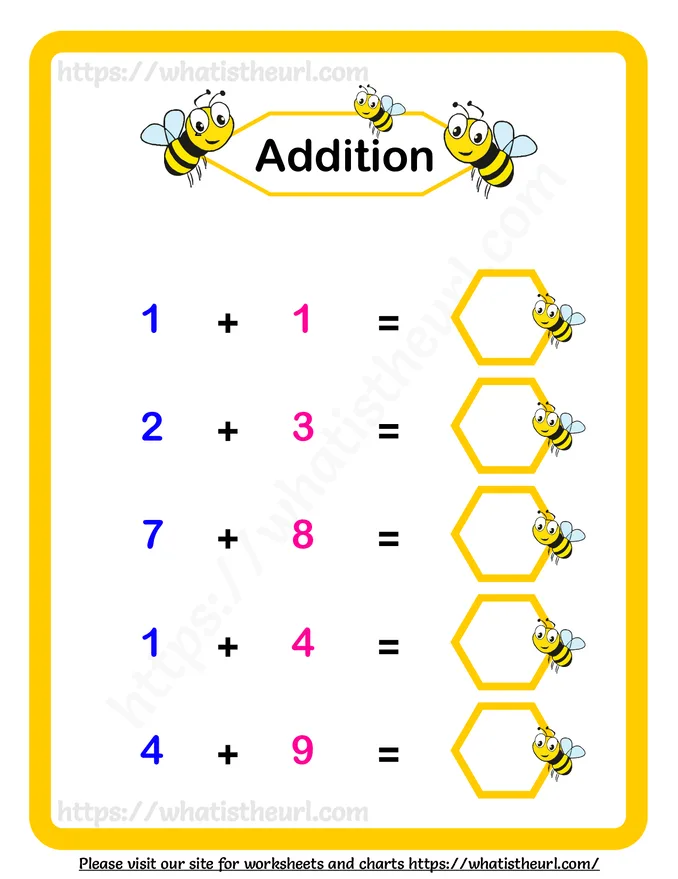 Addition Worksheets for Grade 1 worksheet preview Addition Worksheets for Grade 1 worksheet preview