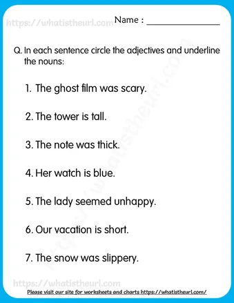 Nouns & Adjectives Worksheets for Grade 3 worksheet preview Nouns & Adjectives Worksheets for Grade 3 worksheet preview