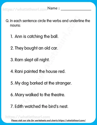 Nouns & Verbs Worksheets for Grade 3 worksheet preview Nouns & Verbs Worksheets for Grade 3 worksheet preview