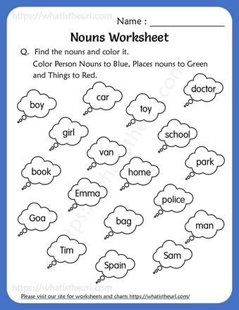Nouns Worksheets For Grade 2 worksheet preview Nouns Worksheets For Grade 2 worksheet preview