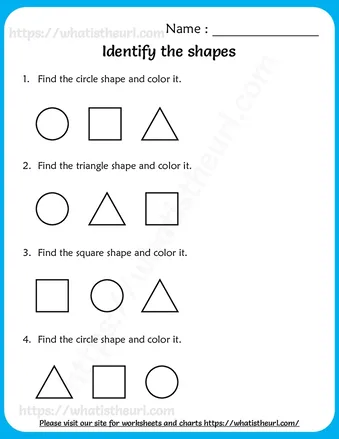 Identify the shapes Worksheets for Pre-Kindergarten worksheet preview