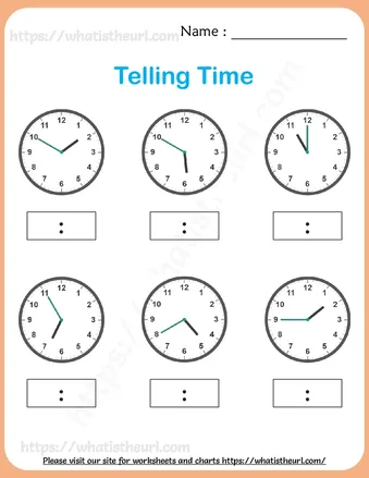 Telling Time Worksheets for Grade 3 worksheet preview