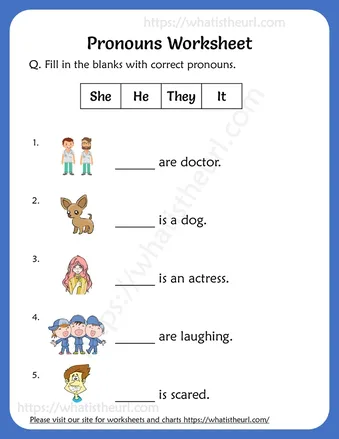 Pronouns Worksheets For Grade 2 worksheet preview