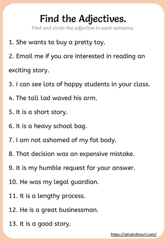 Adjectives Worksheets for Grade 2 worksheet preview Adjectives Worksheets for Grade 2 worksheet preview