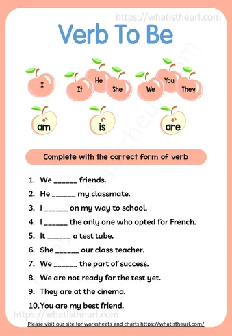 Verb To Be Worksheet for Grade 2 Kids worksheet preview Verb To Be Worksheet for Grade 2 Kids worksheet preview
