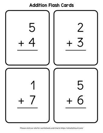 Addition Flash Cards for Grade K to Grade 3 worksheet preview Addition Flash Cards for Grade K to Grade 3 worksheet preview