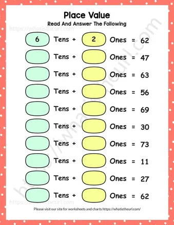 Place Value Tens and Ones Worksheet – Exercise 4 worksheet preview