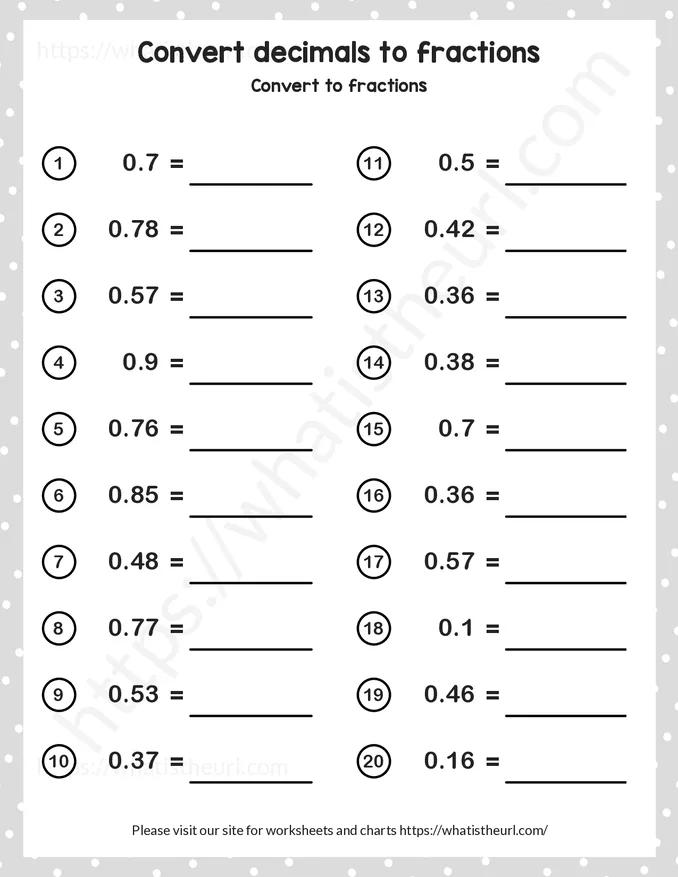 Convert decimals to fractions-Exercise 4