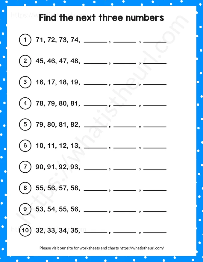 Find the next number in the series-exercise 2 (1 to 100)