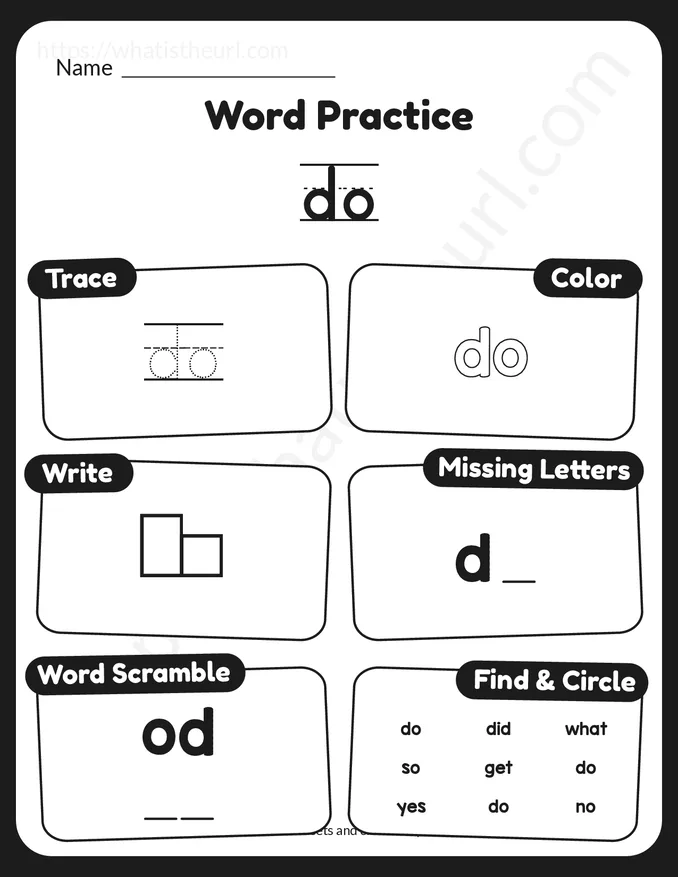 Kindergarten Sight Words Worksheets - January