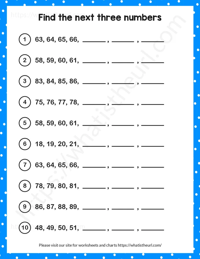 Find the next number in the series-exercise 3 (1 to 100)