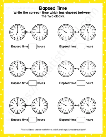 Elapsed Time Worksheet for Grade 3-exercise 2 (Answer Key Included) worksheet preview Elapsed Time Worksheet for Grade 3-exercise 2 (Answer Key Included) worksheet preview