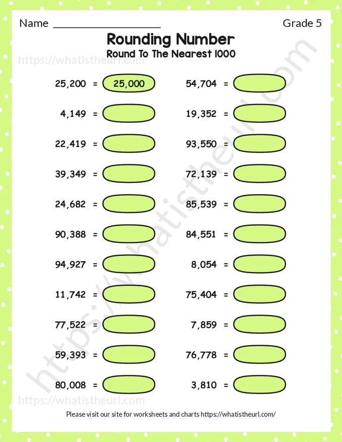 Round numbers to the nearest 10 worksheet-exercise 2