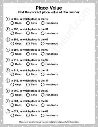 Place value worksheet – Exercise 3 worksheet preview