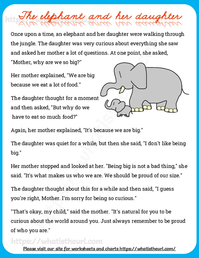 The elephant and her daughter - A touching story for kids
