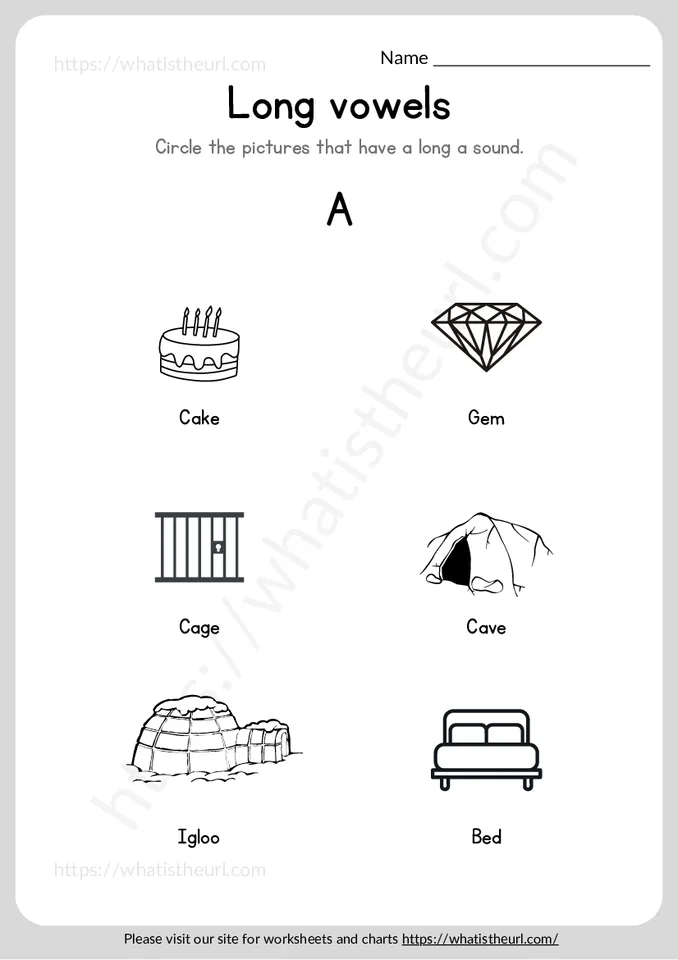 Circle the pictures that have a long vowel - Learning Long Vowel
