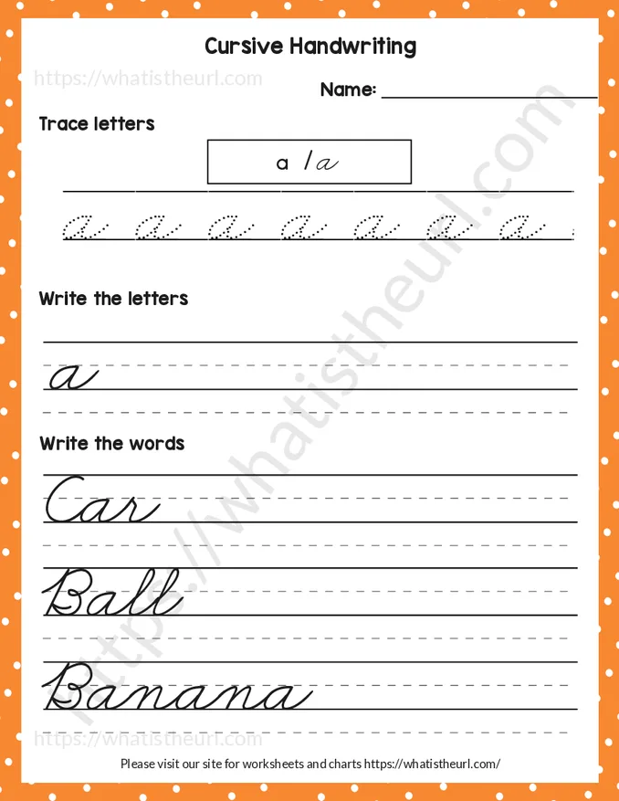 Cursive Handwriting Practice Worksheets - Exercise 3