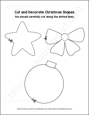Cut different Christmas shapes worksheet preview Cut different Christmas shapes worksheet preview