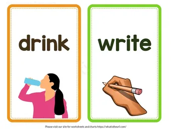 Action Verbs Flashcards worksheet preview