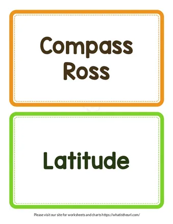 Globe and Maps Flashcards (Text only) worksheet preview