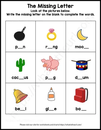 Find missing letter worksheets (Different places) worksheet preview