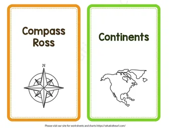 Globe and Maps Flashcards worksheet preview