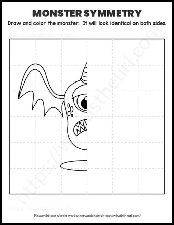 Monster symmetry activities worksheet preview