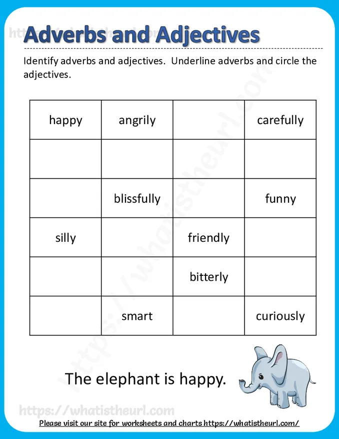 Find the adverbs and adjectives - exercise 1