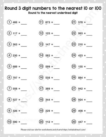Round to the nearest ten or hundred – Exercise 5 worksheet preview Round to the nearest ten or hundred – Exercise 5 worksheet preview
