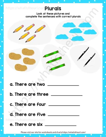 Printable Plural Worksheets for Grade 1 – Exercise 22 worksheet preview
