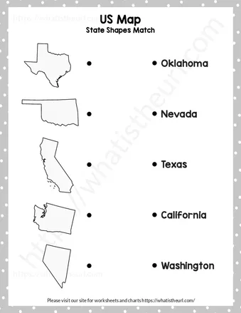 US Map States Match Worksheet worksheet preview US Map States Match Worksheet worksheet preview