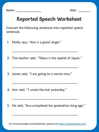 Reported Speech Worksheet – 1 (Compatible with CBSE 10 English) worksheet preview Reported Speech Worksheet – 1 (Compatible with CBSE 10 English) worksheet preview