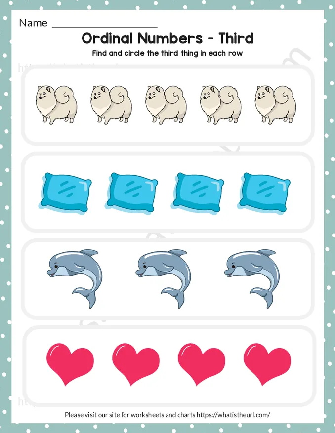 Ordinal Numbers Worksheet-Find the 3rd-exercise 2