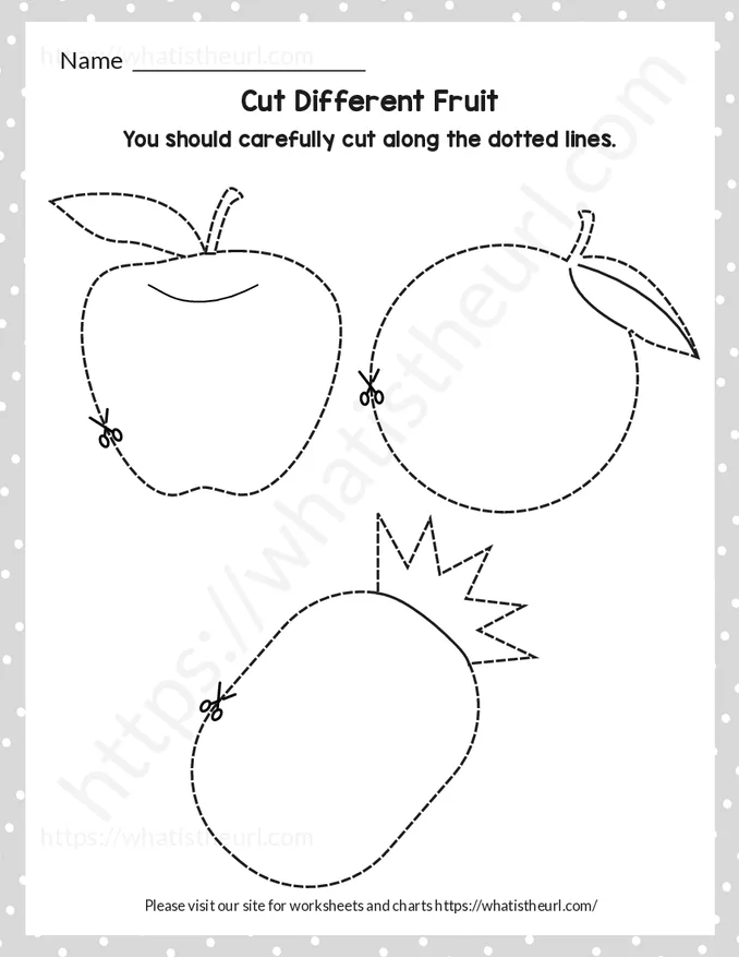 Cutting Fruit Shapes with Scissors