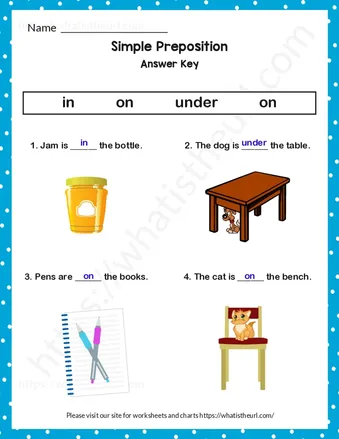 Simple Preposition Worksheet for Grade 1 – with Answers worksheet preview Simple Preposition Worksheet for Grade 1 – with Answers worksheet preview